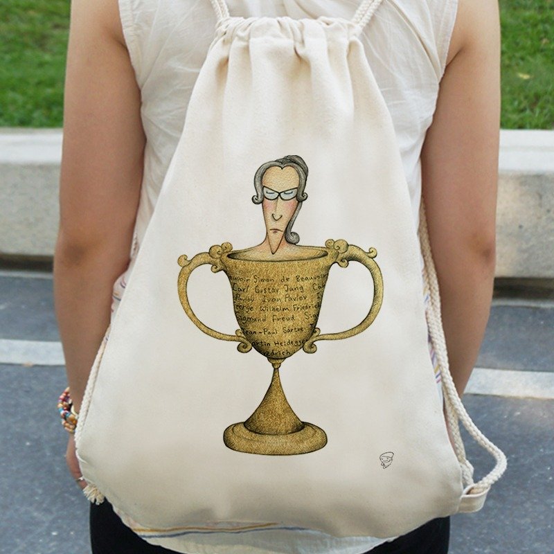 帆布束口后背包│第一名小姐│Chien - 束口袋双肩包 - 其他材质 金色