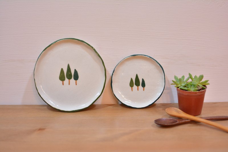 小森林系列 陶瓷皿 (大) - 浅碟/小碟子 - 其他材质 绿色