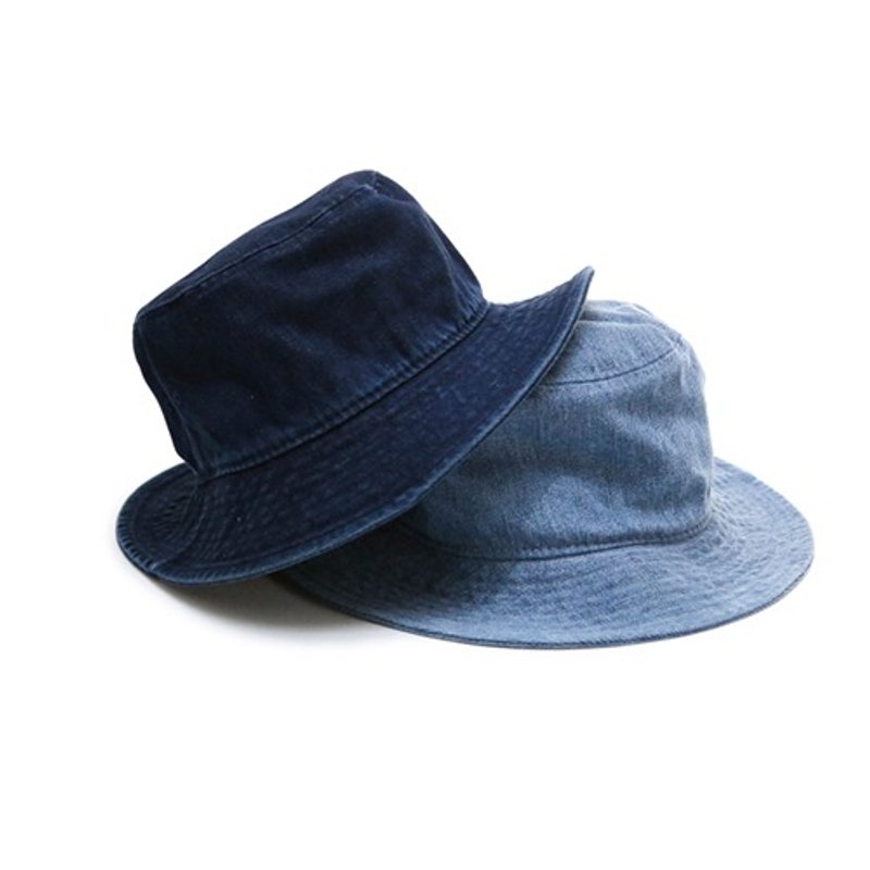 Filter017- 渔夫帽- Washed Denim Bucket Hat 水洗丹宁渔夫帽 - 帽子 - 其他材质 蓝色