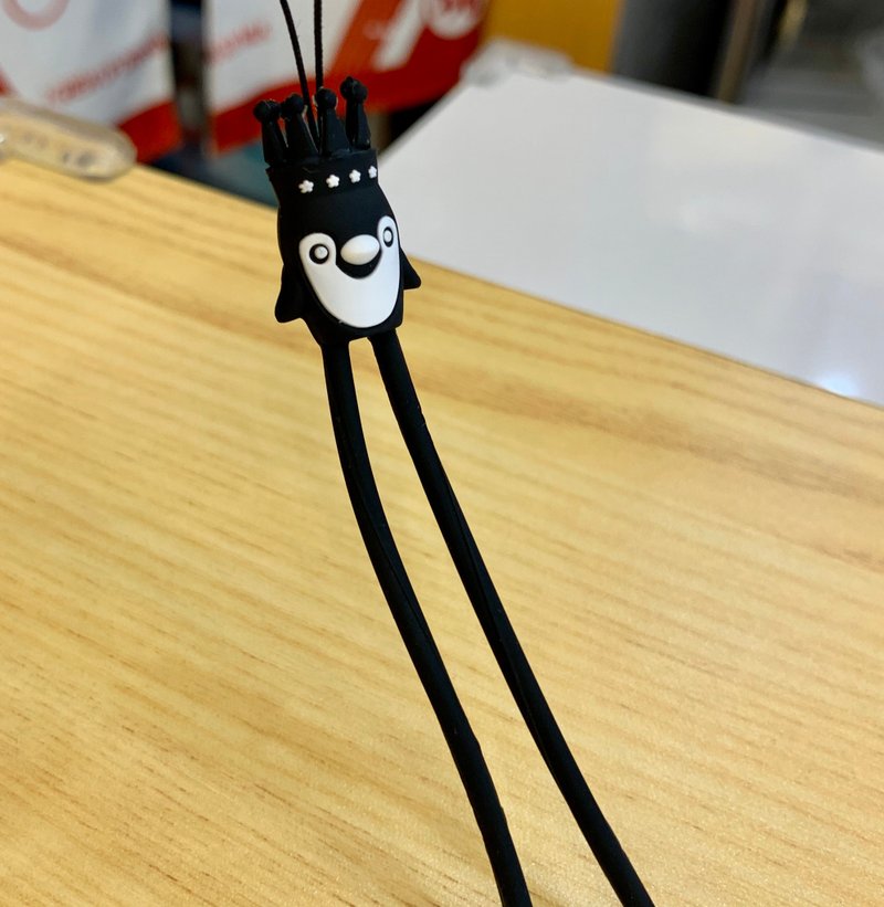 企鹅手机绳 /拉链挂绳/包包挂饰/手腕带 Puff Nation Phone Strap - 挂绳/吊绳 - 硅胶 黑色