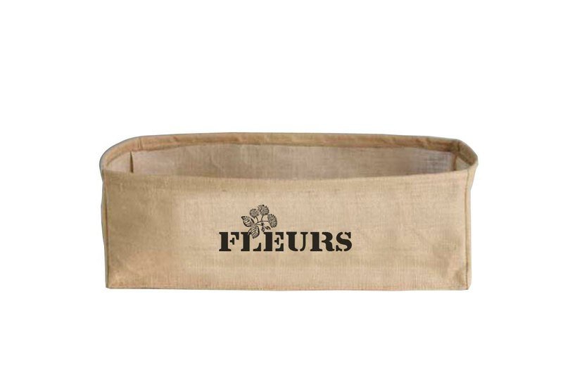 Fill in the Blank”天然麻织布家饰系列 - 乡村麻织长型花篮 - FLEURS （法文：花） - 摆饰 - 其他材质 金色