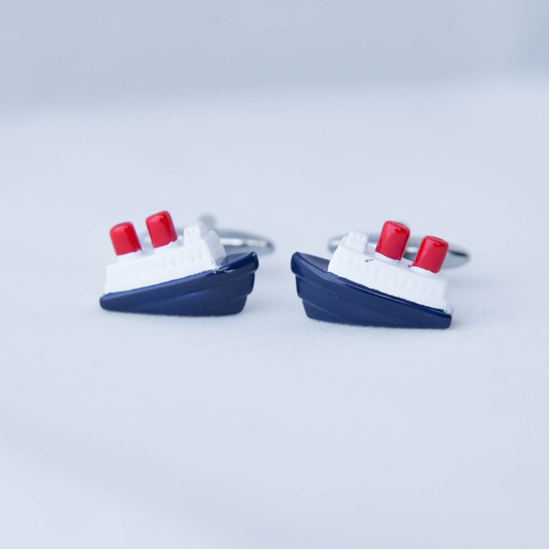 海洋系列 彩色游轮袖扣 LITTLE BOAT CUFFLINKS - 袖扣 - 其他金属 