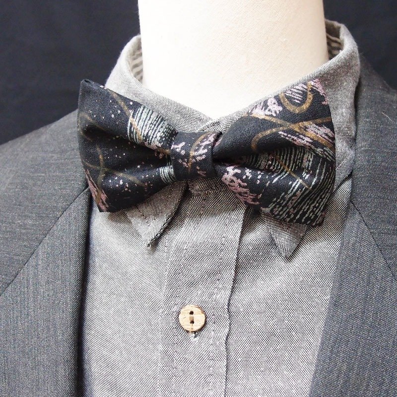 银河亮葱印花 黑领结 Bowtie - 领带/领带夹 - 其他材质 黑色