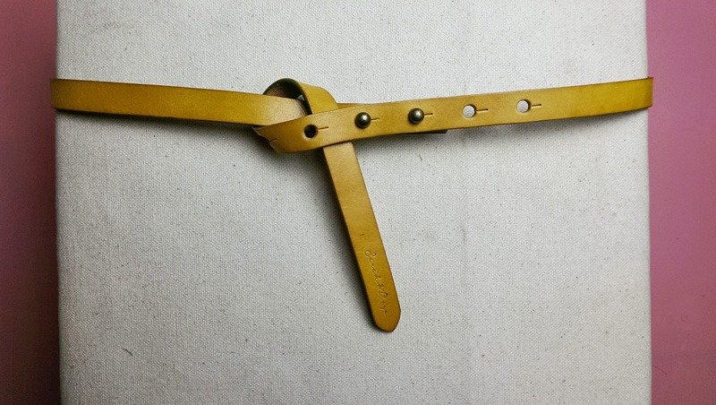 1.5cm 极简皮带-黄 - 其他 - 真皮 黄色