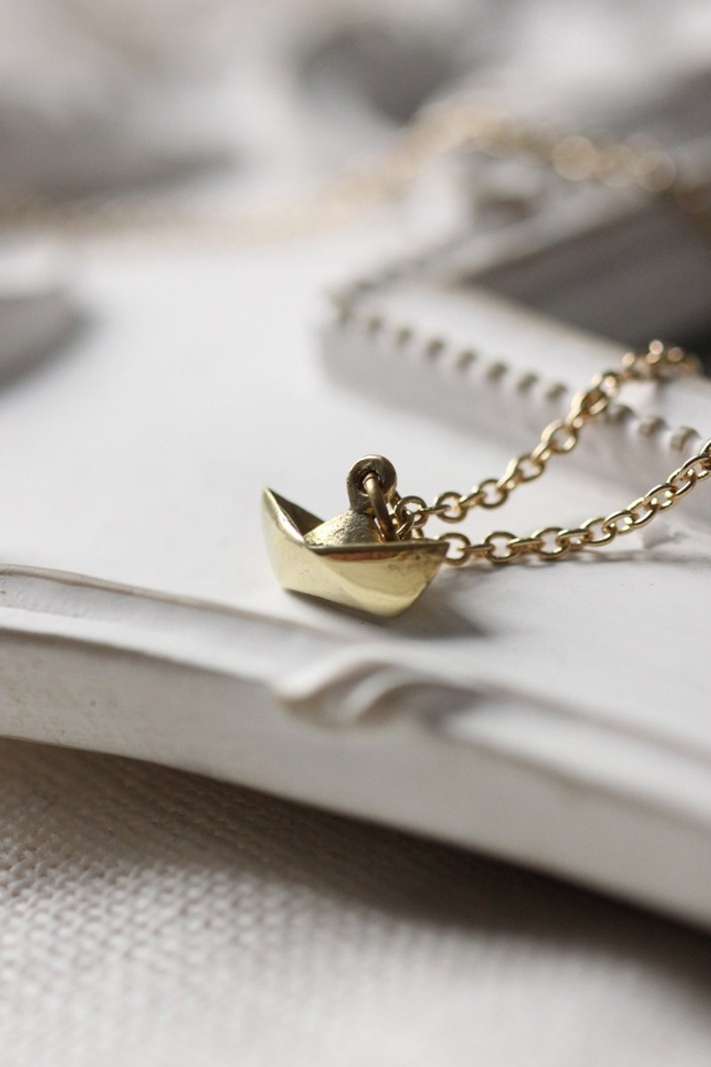 项链折纸船 - 项链 - 铜/黄铜 