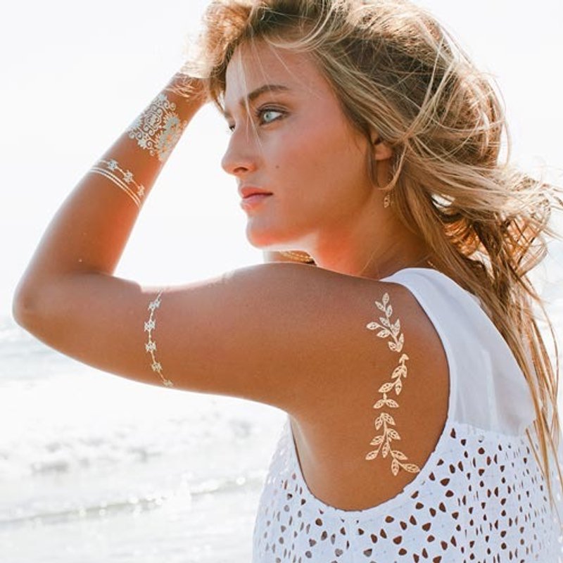 LuLu DK- Blue Lagoon Jewelry Tattoo 珠宝纹身贴纸饰品 - 纹身贴 - 纸 多色