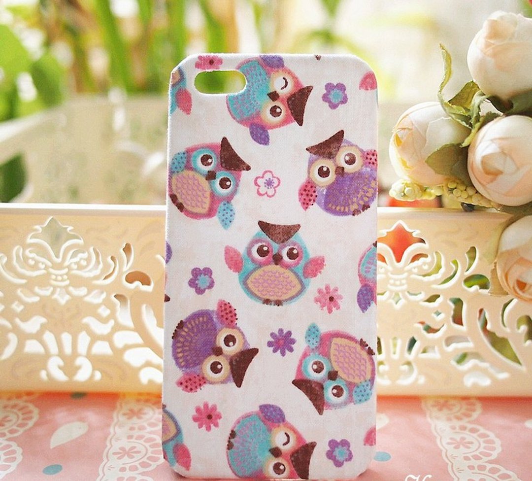 布艺 可爱猫头鹰手机壳 保护壳 Apple Iphone 12 pro mini max xr - 其他 - 其他材质 紫色