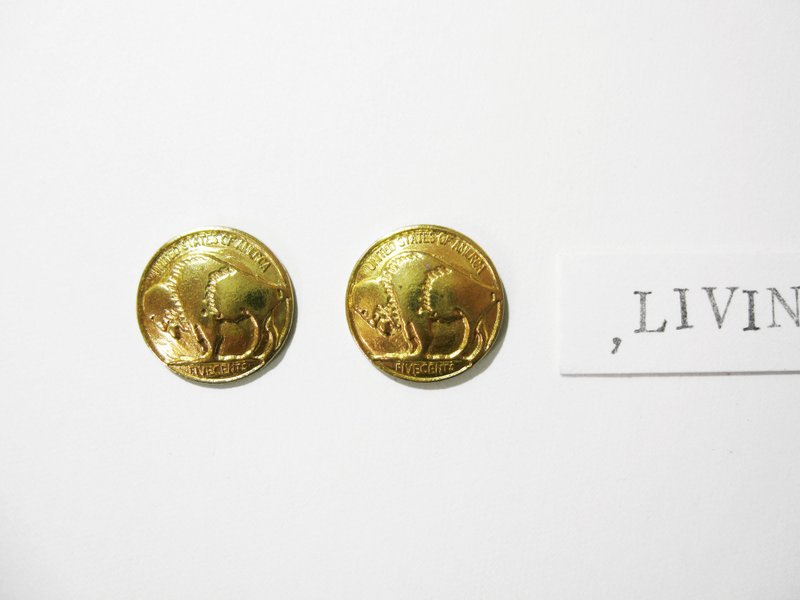 美国野牛 - 耳环/耳夹 - 其他金属 黄色