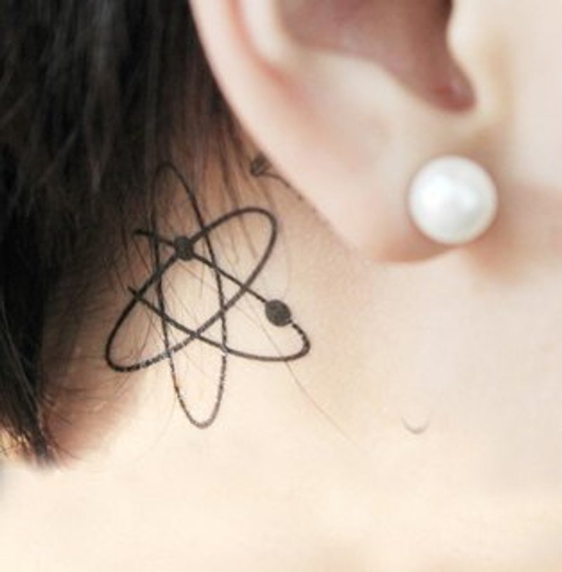 *tattoo* 给宇宙少女的星球刺青贴纸组合1组４张不同款 - 贴纸 - 纸 黑色