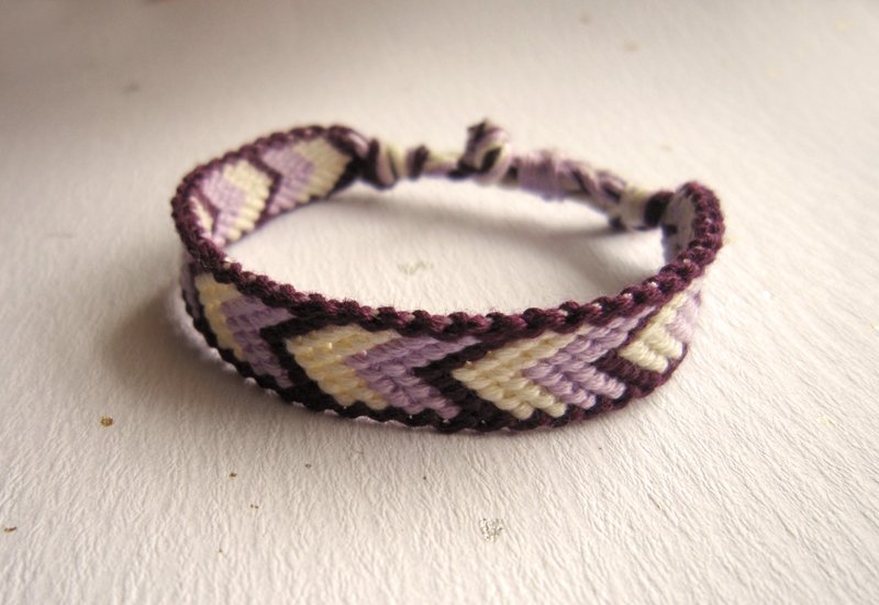 方向指标 幸运绳编织手环 (可选色) - 手链/手环 - 棉．麻 紫色