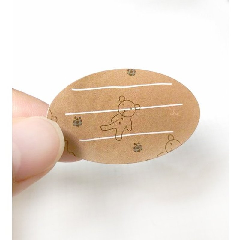 /Puputraga/加购~无单独贩售~幸运小熊美丽时光/ 礼物贴纸/平信寄送 - 贴纸 - 纸 咖啡色
