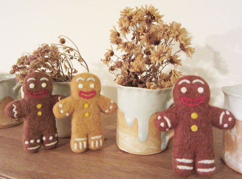 圣诞节姜饼人先生  也可制成项链/包包吊饰/钥匙圈 功能择一 可以订做 颜色可自由搭配 - 耳机 - 羊毛 咖啡色