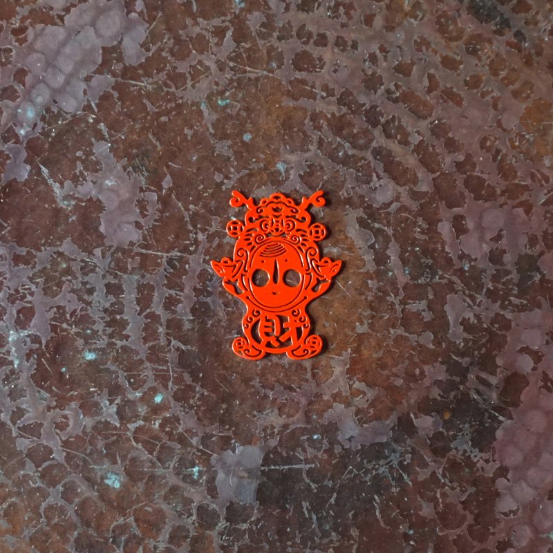 麦麦大节庆-善财童子 金属书签-红 | 文化节庆 开运祈福 文具送礼 - 书签 - 不锈钢 红色