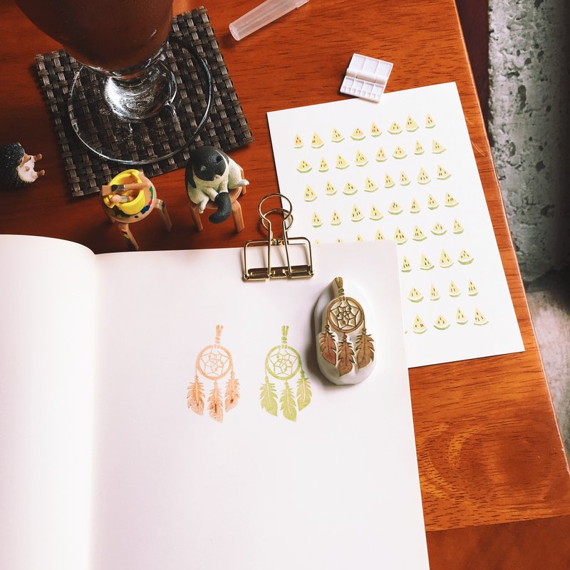 Deerday手刻章 星星捕梦网 - 印章/印台 - 橡胶 红色