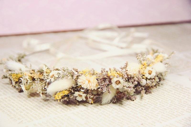 │干燥花冠│细致款·复古白兔尾·可定制化 - 其他 - 植物．花 卡其色