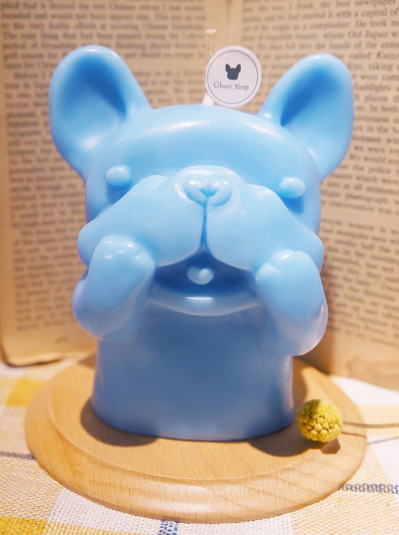(售完)法斗手作香氛蜡烛-水蓝(不提供海外寄送) - 蜡烛/烛台 - 蜡 蓝色