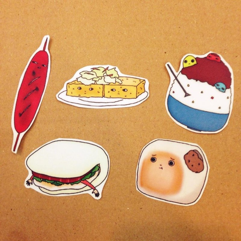 小吃系列贴纸 - 贴纸 - 纸 多色