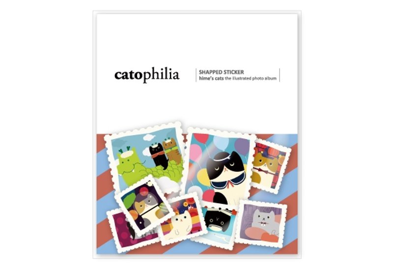 hime's cats 我的猫 邮票造型贴纸组- 8小枚 - 贴纸 - 纸 多色