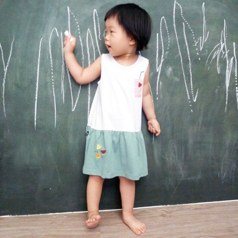 Urb  西瓜汁 童 / 背心洋装 - 其他 - 棉．麻 黄色