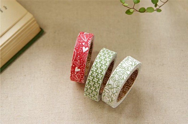 北欧风布胶带(三入) 25-Wishwish,E2D54012 - 纸胶带 - 其他材质 绿色