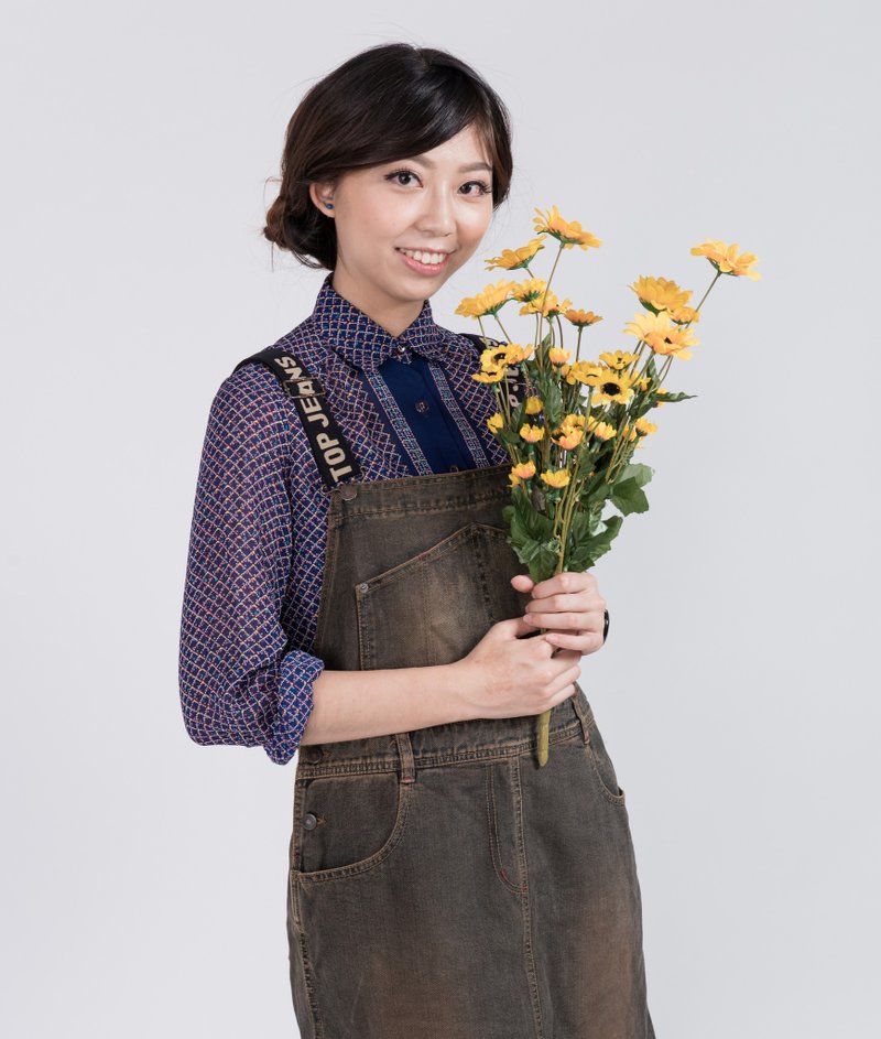 古着牛仔吊带裙 | DE804 | 复古刷色 - 裙子 - 其他材质 多色