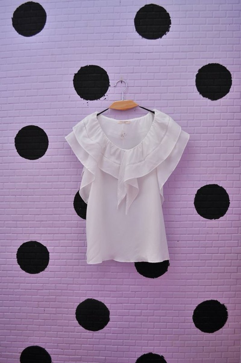 我爱白色．夏之味纯真海带白上衣 - 其他 - 其他材质 白色