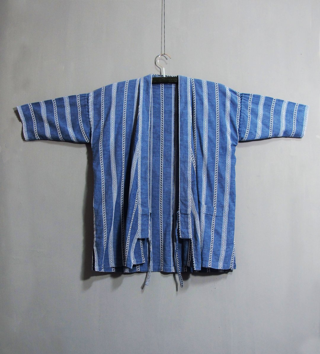 Wahr_线蓝和服罩衫薄外套 - 背带裤/连体裤 - 其他材质 