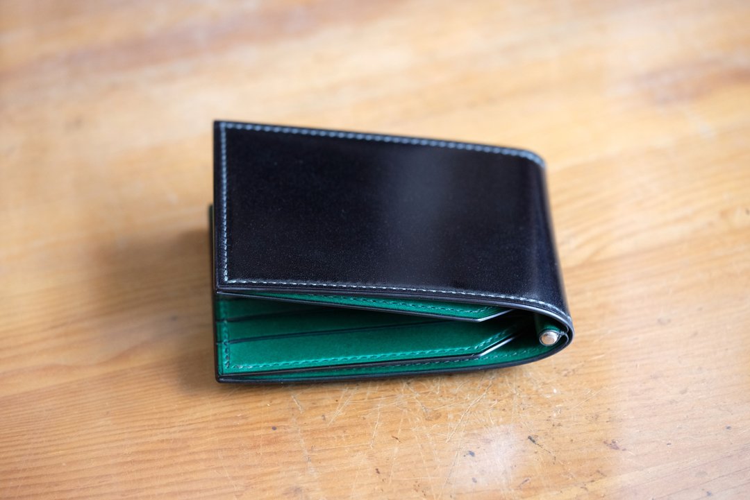 MILDY HANDS - Money Clip 02 - 马臀皮 钞票夹 shell cordovan - 皮夹/钱包 - 真皮 黑色