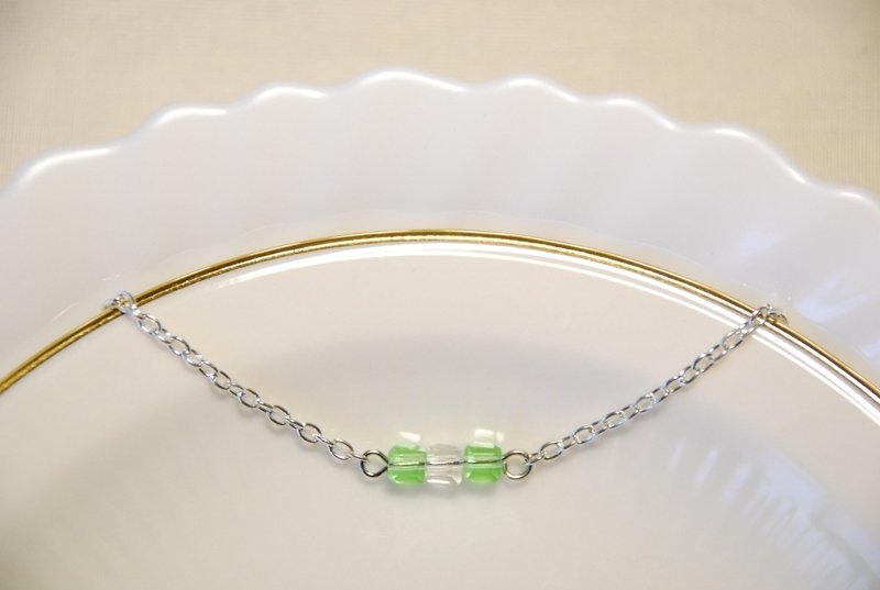 :: 猫公主 ::　气质金属链 　～ 手感冰糖 - 薄荷冰茶　//手链 - 手链/手环 - 玻璃 绿色