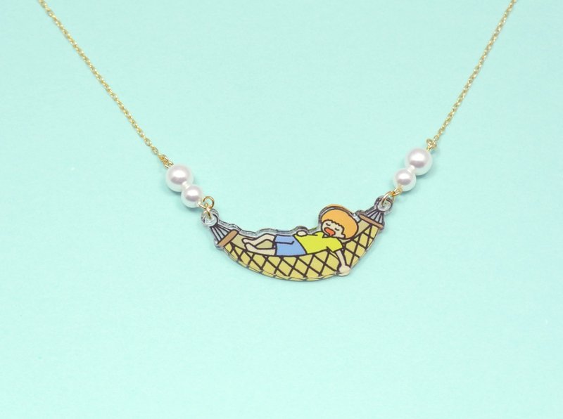 The boy shaking with a hammock - 项链 - 压克力 多色