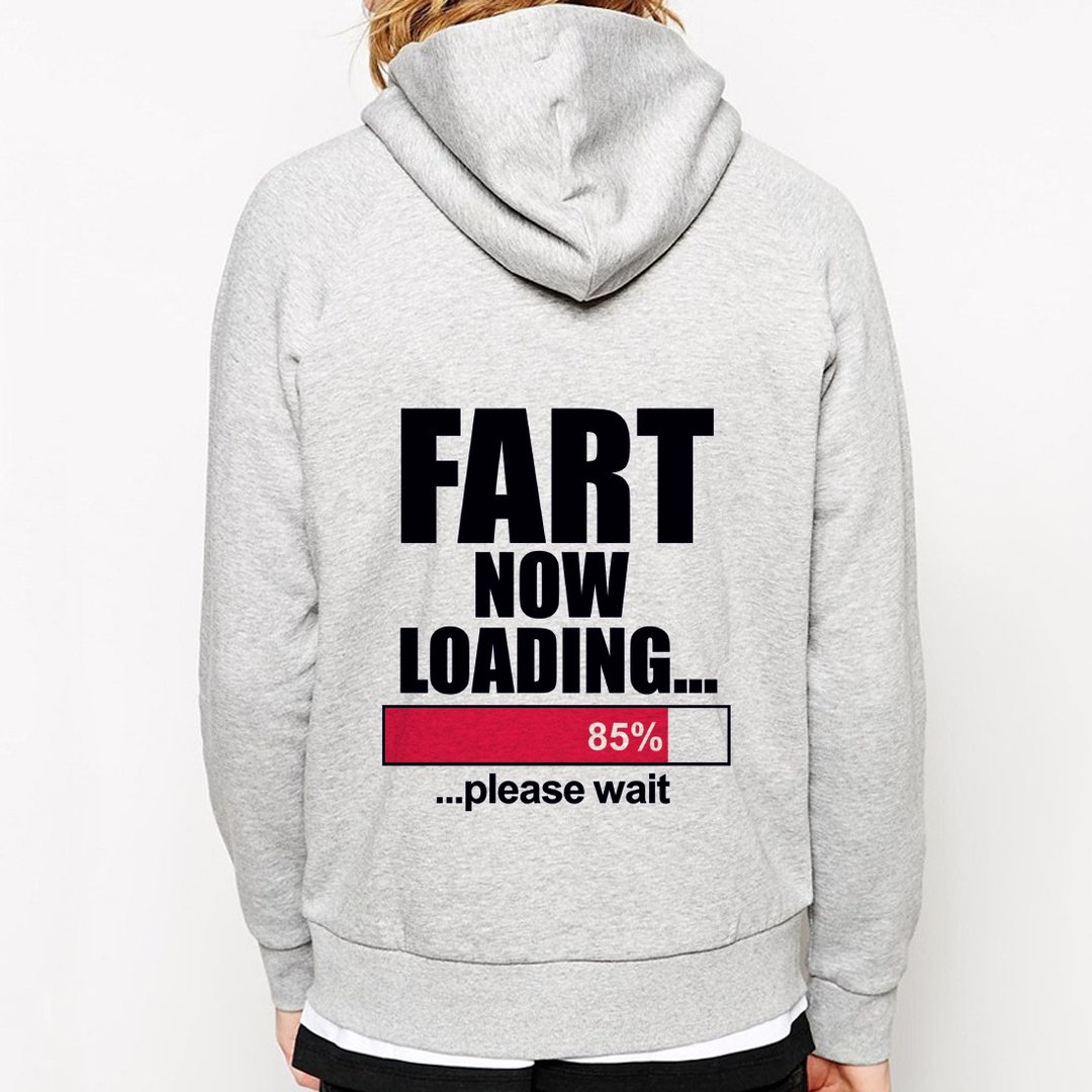 Fart Loading拉链连帽外套-灰色 屁下载中 趣味 幽默 funny 设计 时髦 - 男装外套 - 其他材质 灰色