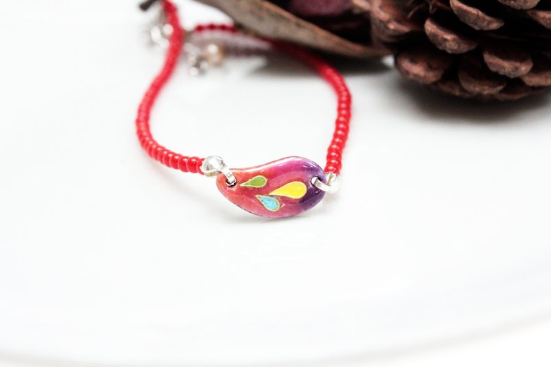 A Drop of Tear彩色眼泪珐琅脚炼(红) - 其他 - 其他金属 