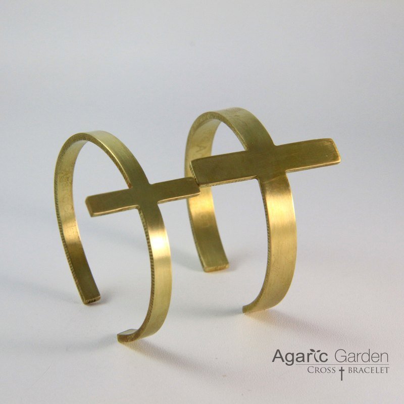 十字架黄铜手环 - 手链/手环 - 其他金属 咖啡色