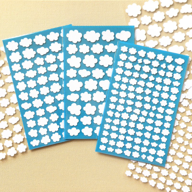 云朵贴纸 2张组/3张组 - 贴纸 - 防水材质 白色