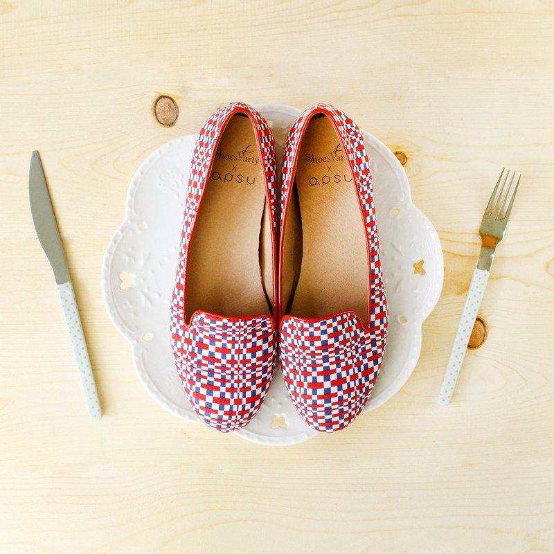 ----------Shoes Party----------巷口的理发厅内增高欧贝拉  /女鞋/手工订制/日本布料 - 芭蕾鞋/娃娃鞋 - 其他材质 红色