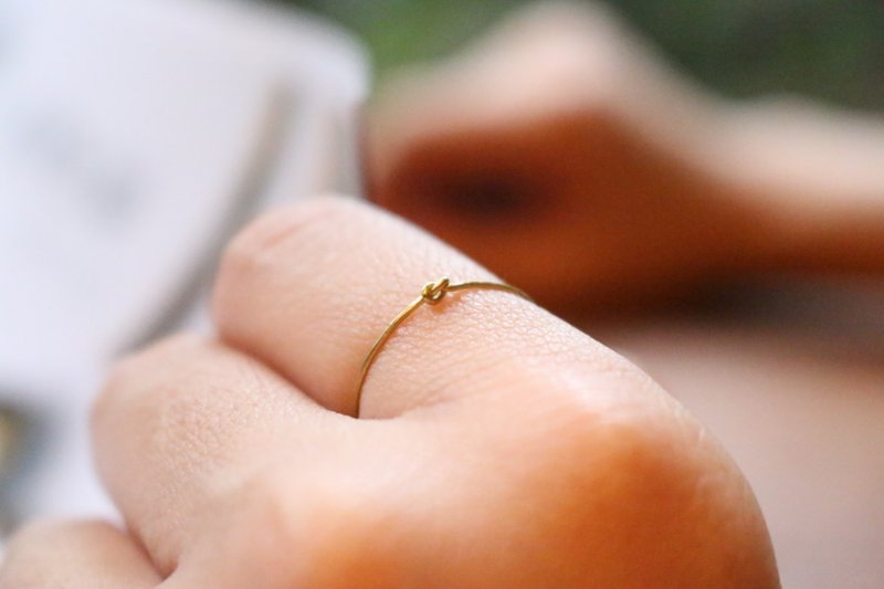 黄铜 戒指 0794-小小结 - 戒指 - 其他金属 金色