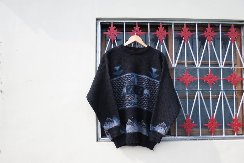 黑底老鹰图腾 - 男装针织衫/毛衣 - 其他材质 黑色