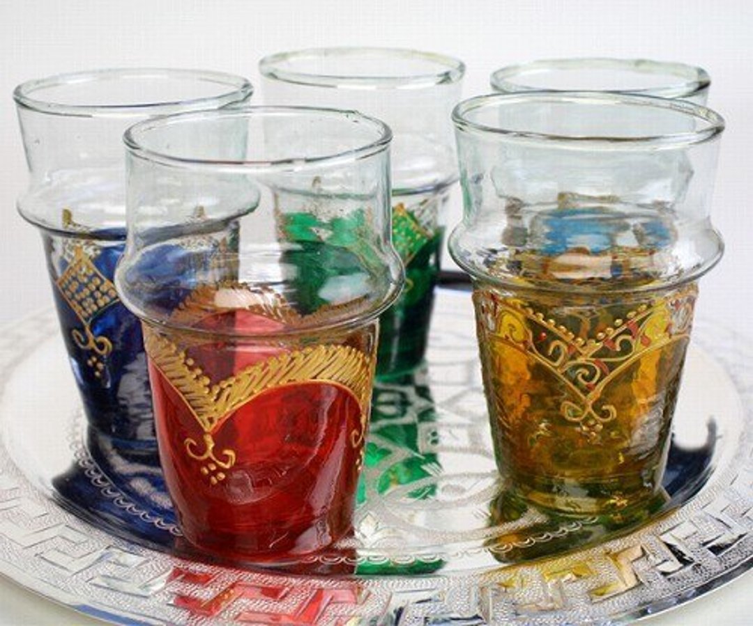 免邮优惠！摩洛哥手工彩色冰晶玻璃水杯 - 茶具/茶杯 - 玻璃 多色