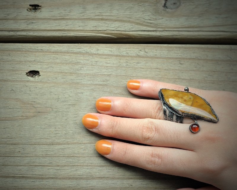 点点玛瑙戒---点点玛瑙 - 戒指 - 宝石 橘色