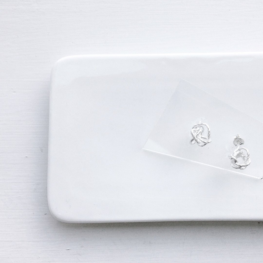 ▪ Rope earring ▪ 绳子系列 纯银耳环 ▪ - 耳环/耳夹 - 其他金属 白色