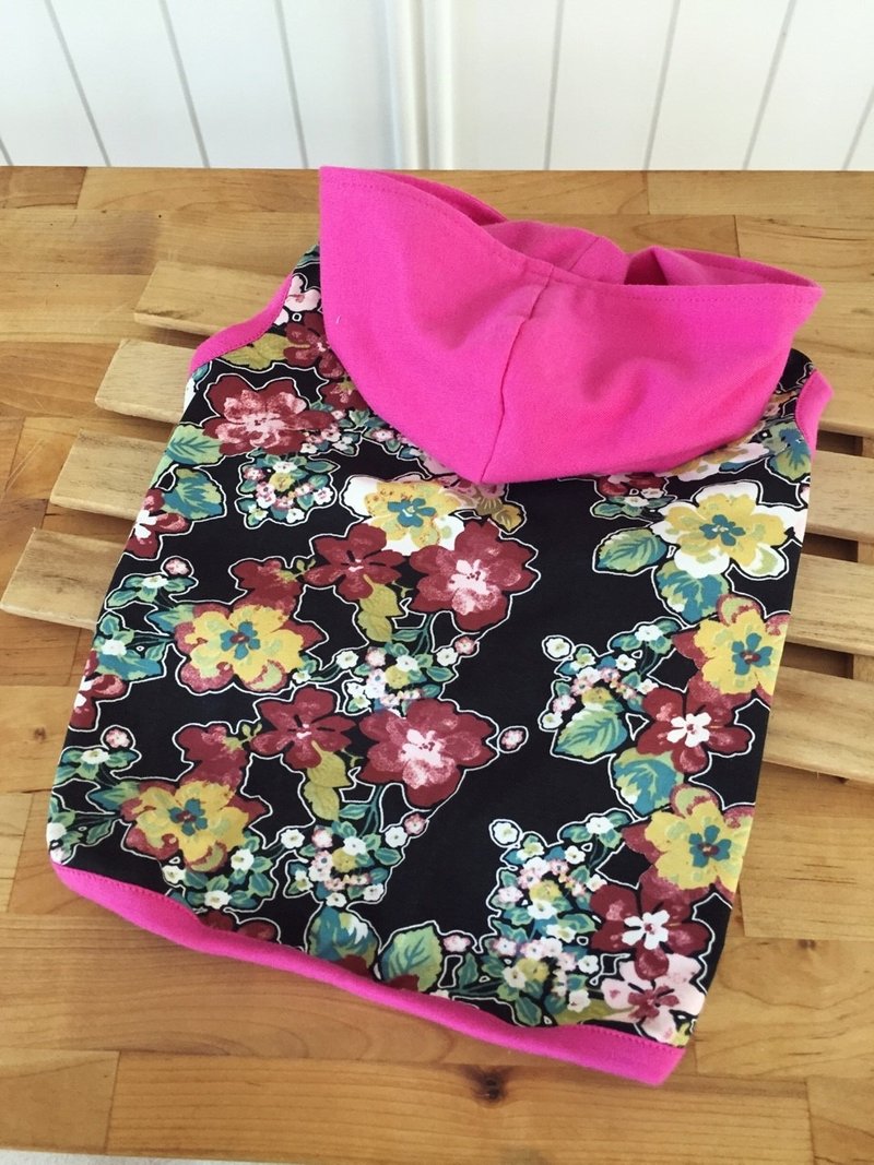 彩色花朵单面连帽背心 Ｍ - 衣/帽 - 其他材质 白色