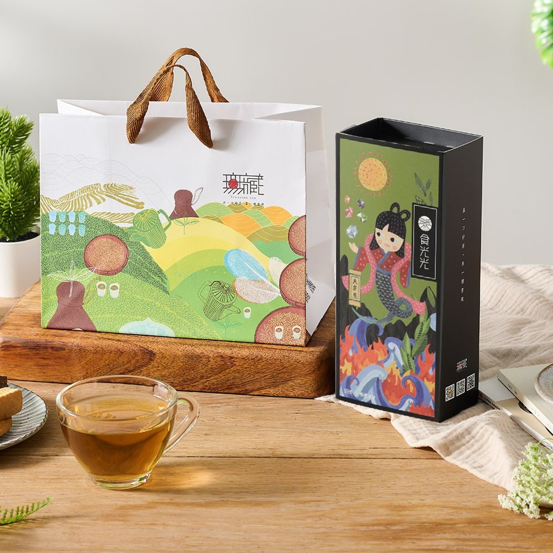 【茶食光光】玉山焦糖乌龙茶煎饼 (蛋奶素)(12 入盒) - 手工饼干 - 新鲜食材 绿色