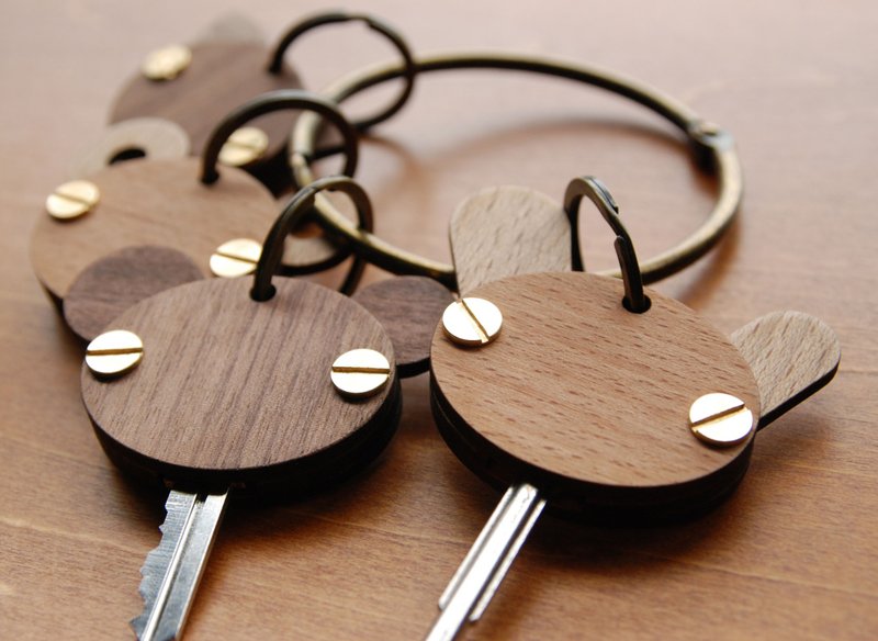 Zoo 钥匙头 / 钥匙圈 / 吊饰 - 钥匙链/钥匙包 - 木头 咖啡色