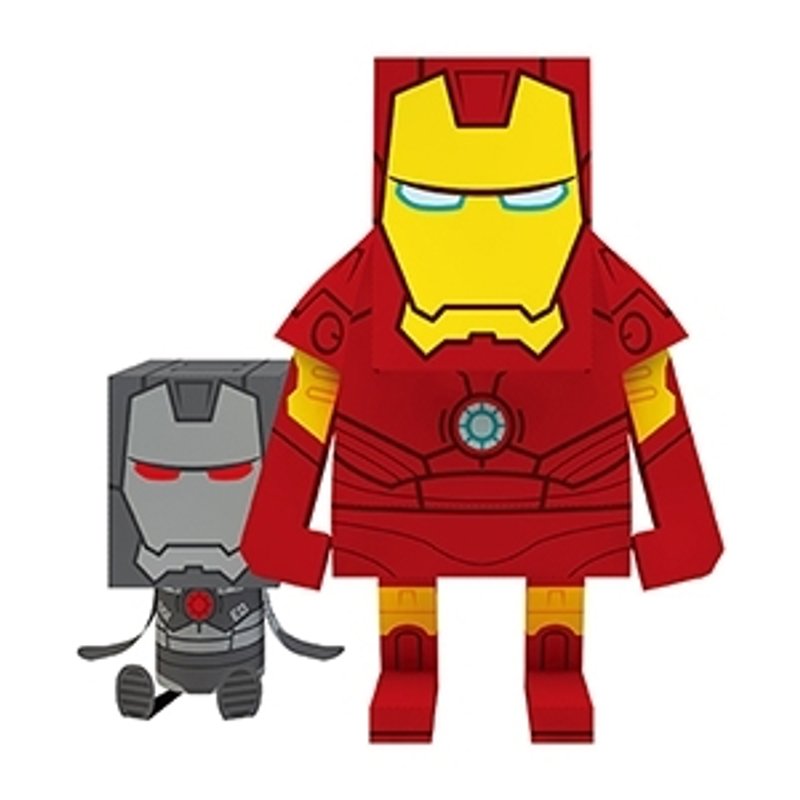 创意 纸 模型 玩具 公仔 MOMOT [ 漫威 英雄 系列 ] Iron Man 钢铁人 - 摆饰 - 纸 红色