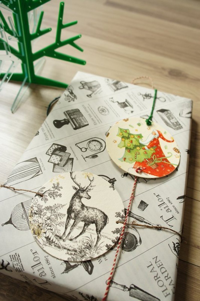 GIFT-TAG CARD /礼物标签卡- 圣诞款 2枚入 - 卡片/明信片 - 纸 绿色