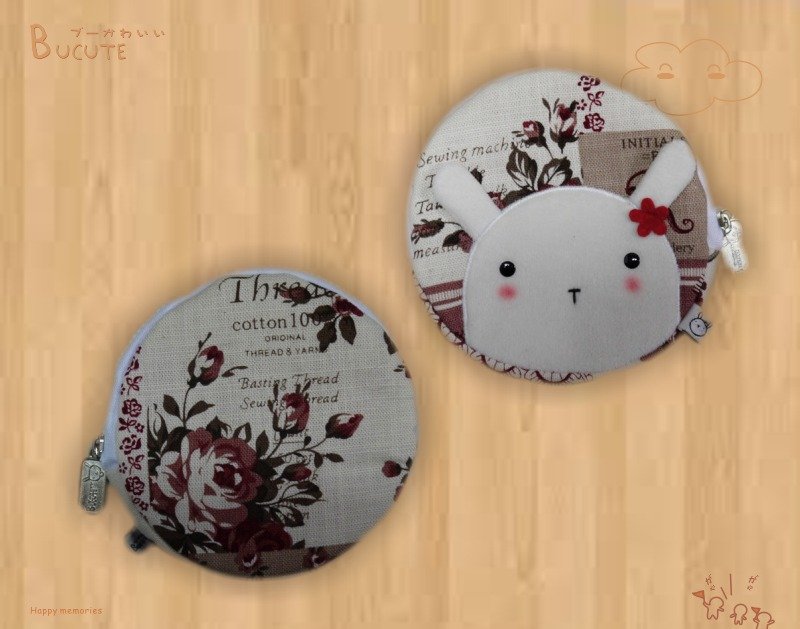 Bucute旅行的小帮手圆元钱包┃日式布萝兔┃限量┃订制款 - 零钱包 - 其他材质 白色