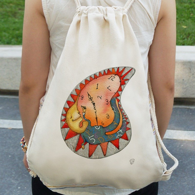 帆布束口后背包│焦虑先生│Chien - 束口袋双肩包 - 其他材质 卡其色