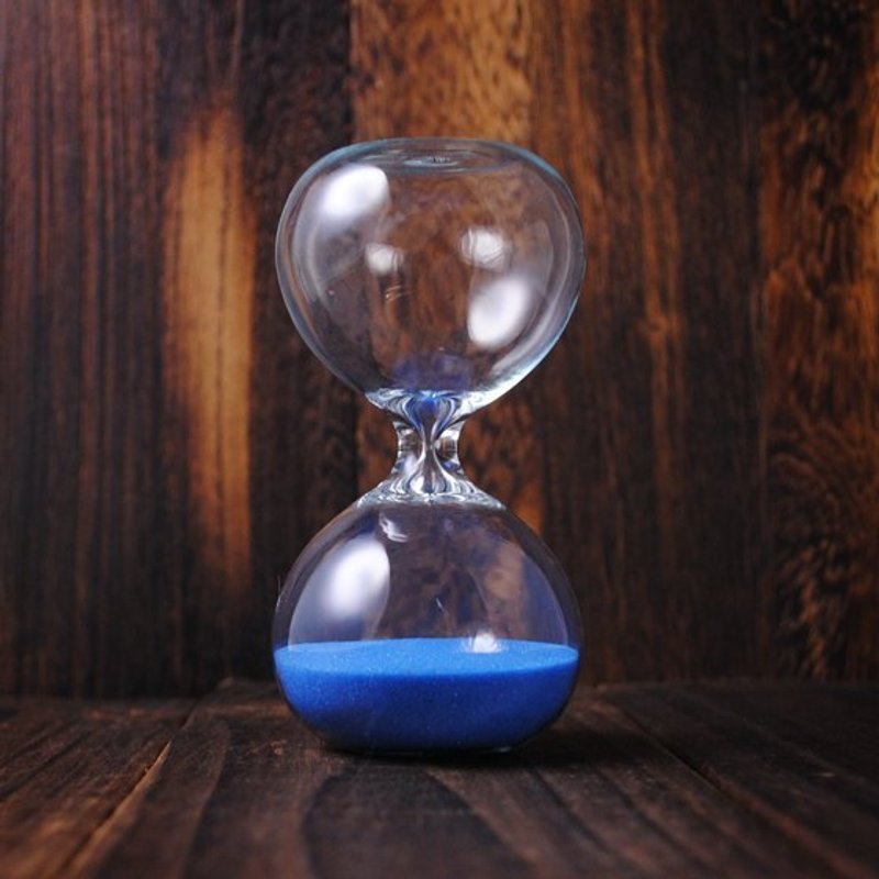 情人节5MINS【甜蜜亲吻5分钟】(海洋蓝色)北欧水滴沙漏 玻璃雕刻 刻字沙漏 定制化 - 其他 - 玻璃 蓝色
