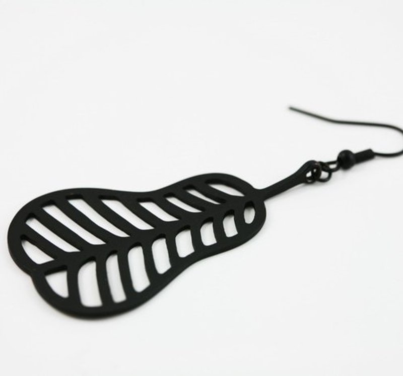 西游记 - 芭蕉扇耳环 - 耳环/耳夹 - 其他金属 黑色