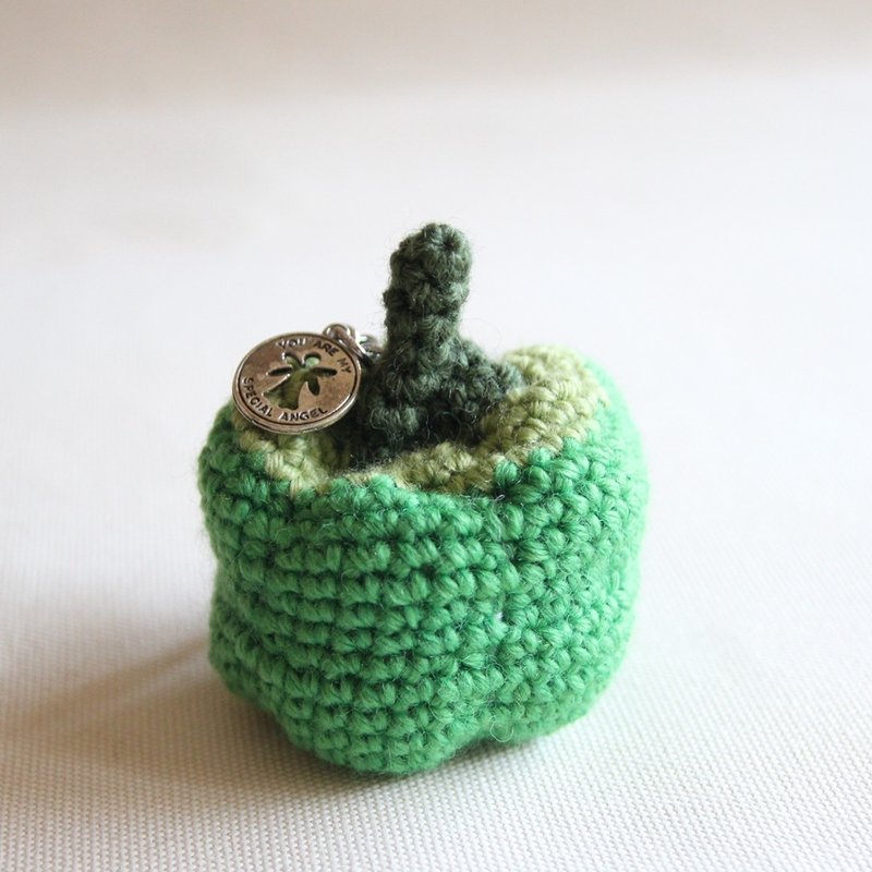 手作毛线美食 手钩游戏玩具 毛线蔬果彩椒/钥匙圈 - 钥匙链/钥匙包 - 其他人造纤维 多色